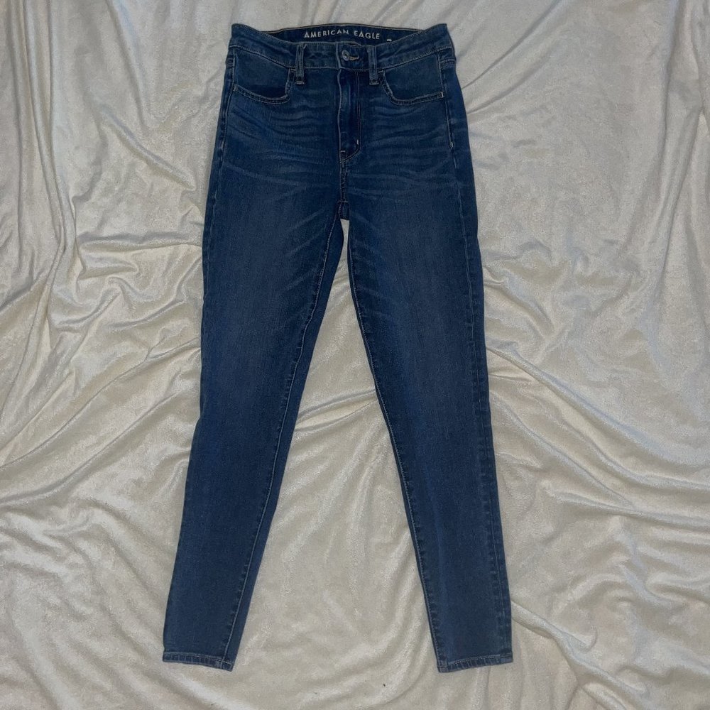 American Eagle Dark Wash Super High Rise Jegging